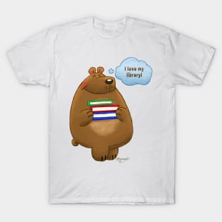 I Love My Library Ready To Read Bear! T-Shirt